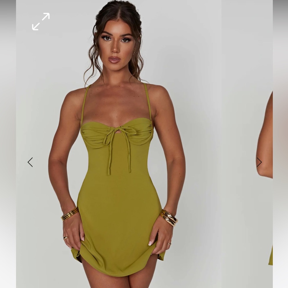 Perfect green satin dress